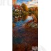 Tło fotograficzne „Jesienny domek nad jeziorem z lisem” | J_276 Tło fotograficzne „Jesienny domek nad jeziorem z lisem” | J_276